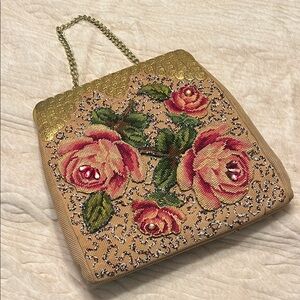 Vintage Jolles Original Beaded /Needlepoint 1940’-60’s Evening  Shoulder Bag